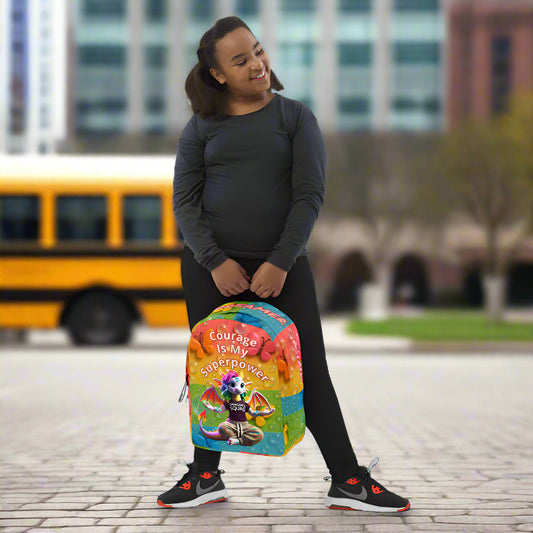 "Courage Is My Superpower" Minimalist Backpack – Little Legends Edition