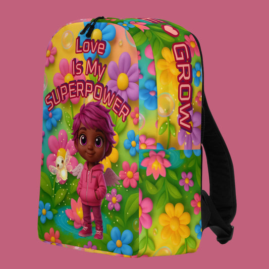 "Love Is My Superpower" Minimalist Backpack-Little Legends Edition