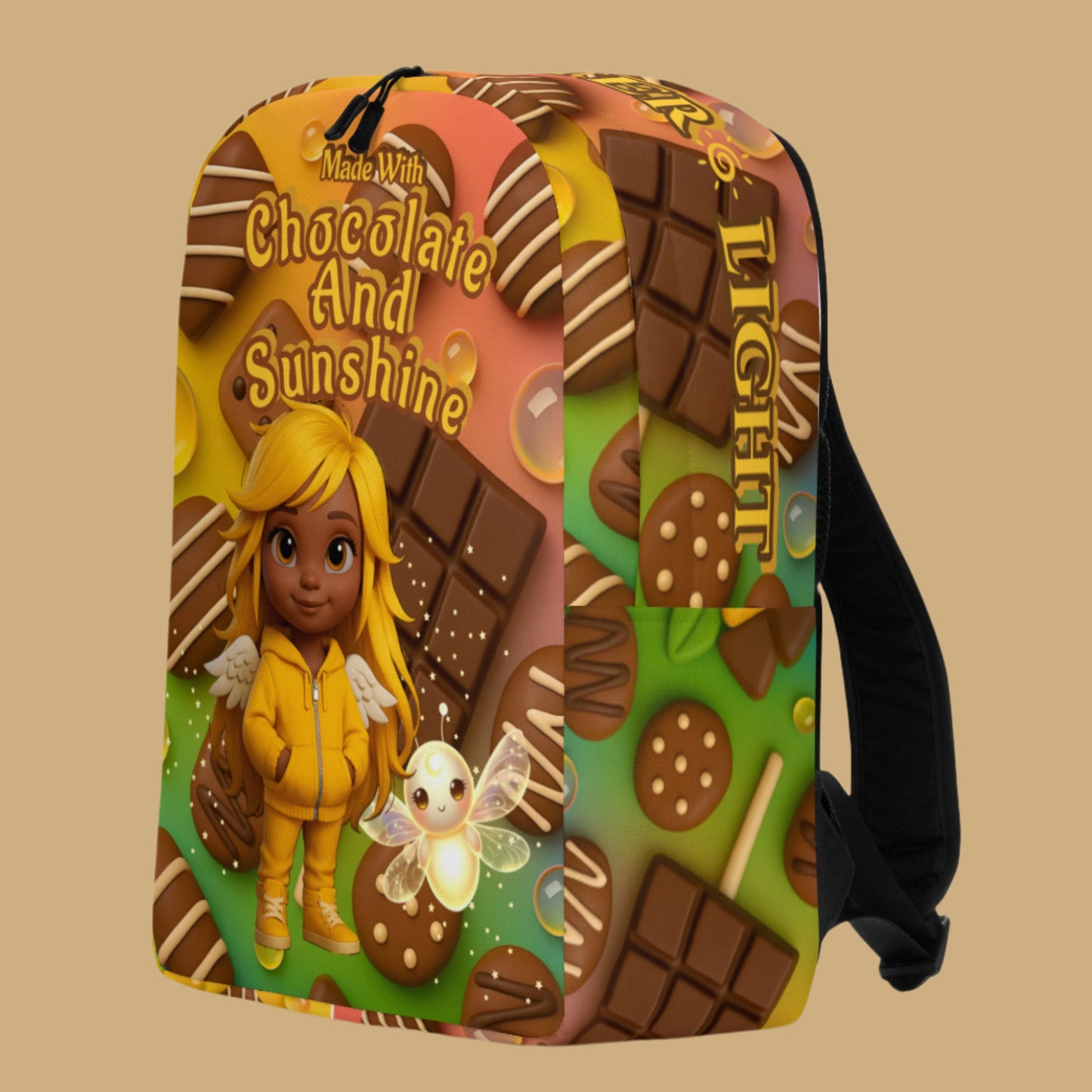 "Made With Chocolate & Sunshine" Minimalist Backpack-Little Legends Edition