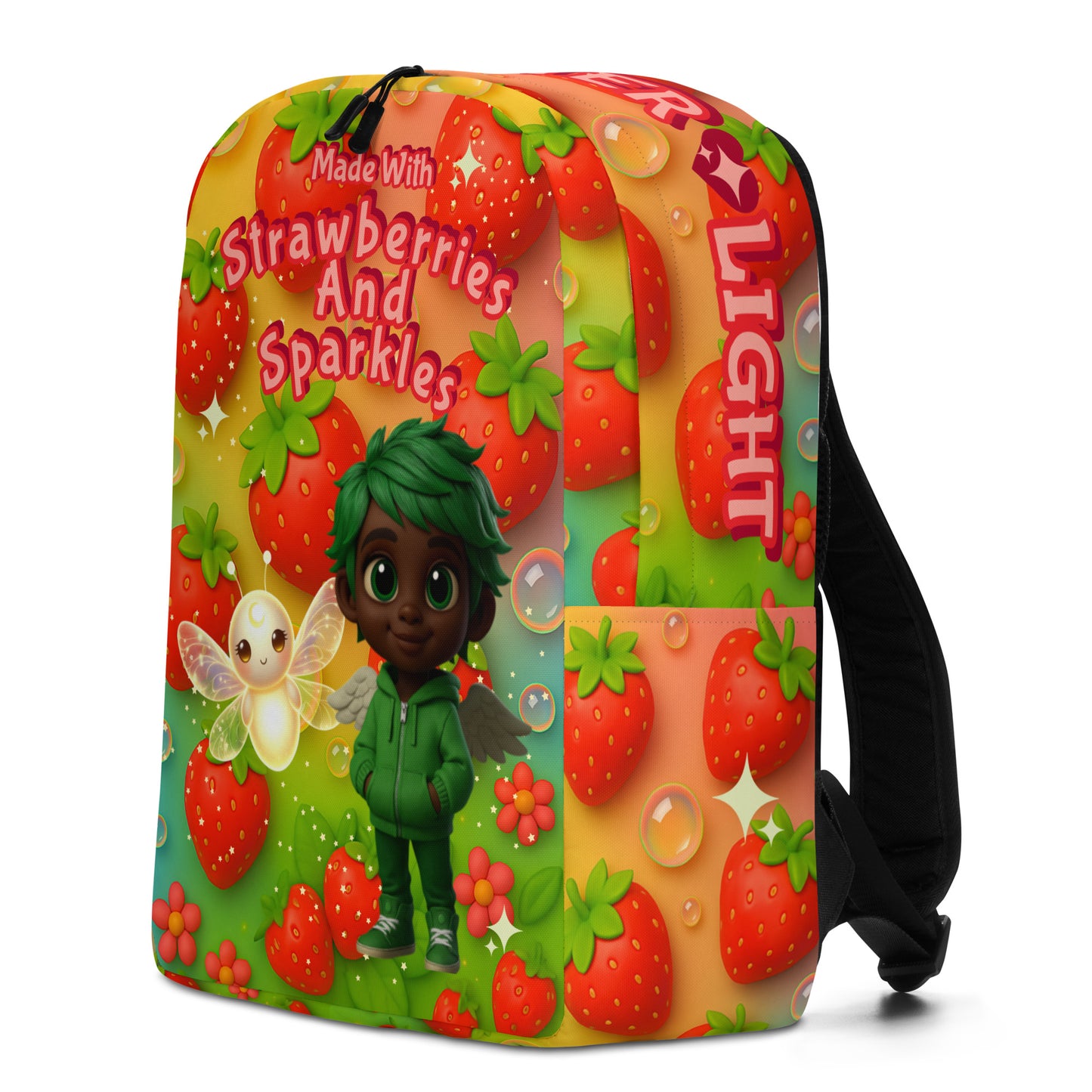 "Made with Strawberries and Sparkles" Minimalist Backpack-Little Legends Edition