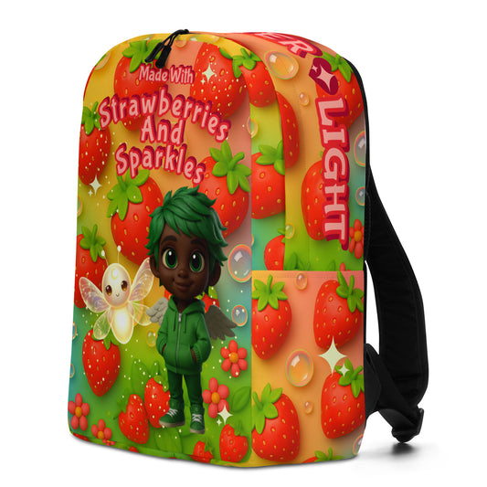 "Made with Strawberries and Sparkles" Minimalist Backpack-Little Legends Edition