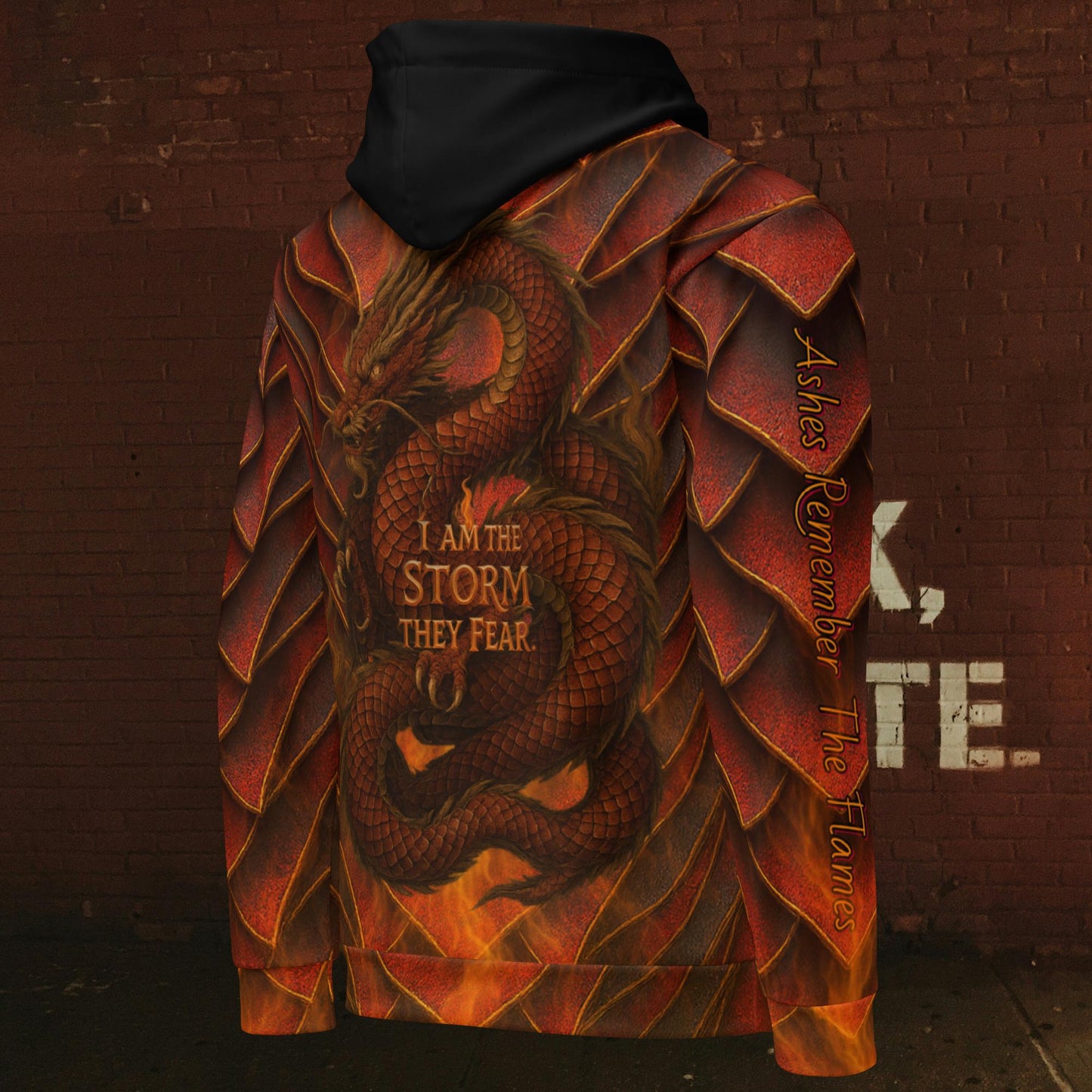 “I Am the Storm” Dragon Hoodie – Power in Every Thread