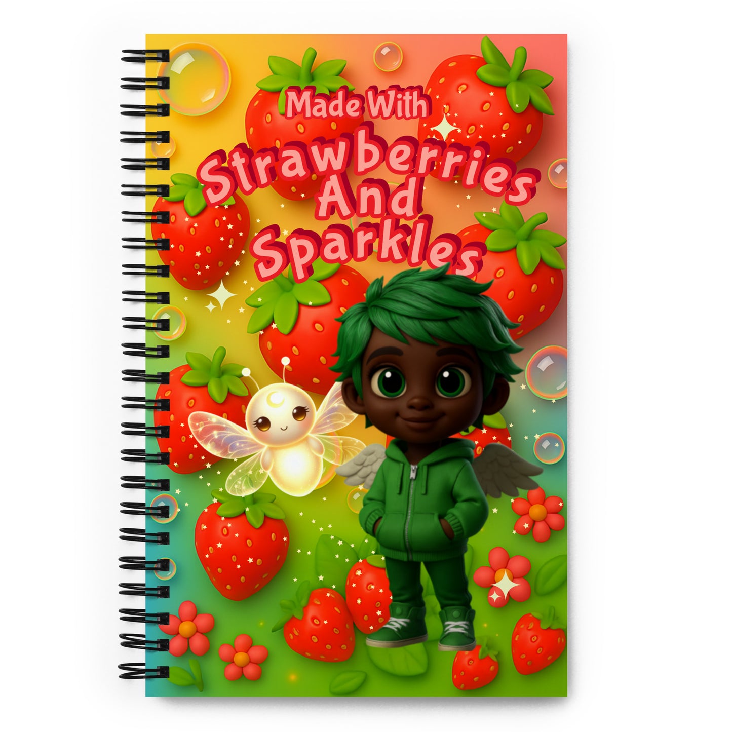 "Made with Strawberries and Sparkles" Spiral Notebook-Little Legends Edition